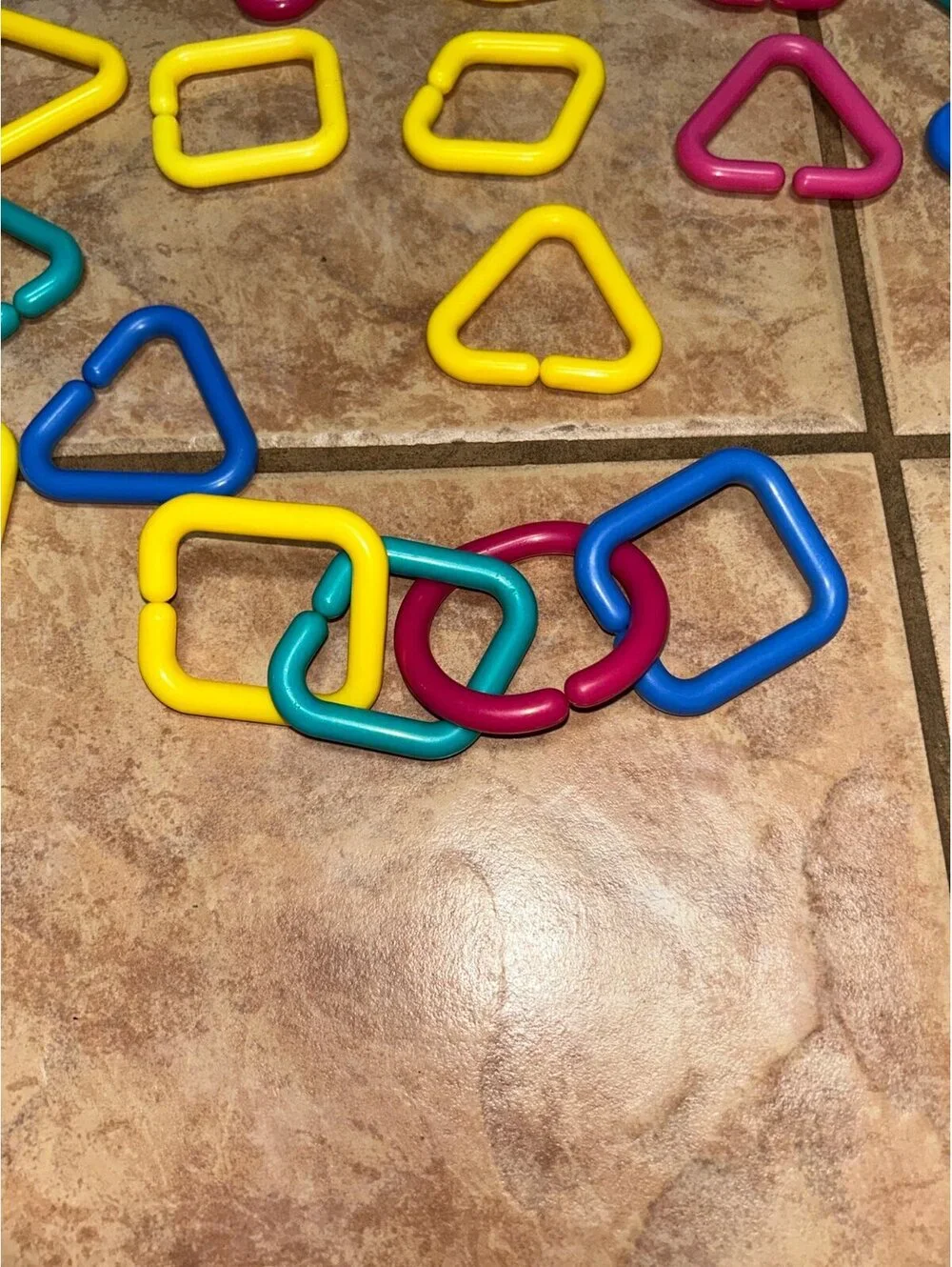 40pc Colorful Linking Shapes Preschool Learning Toys Circles Squares Triangles